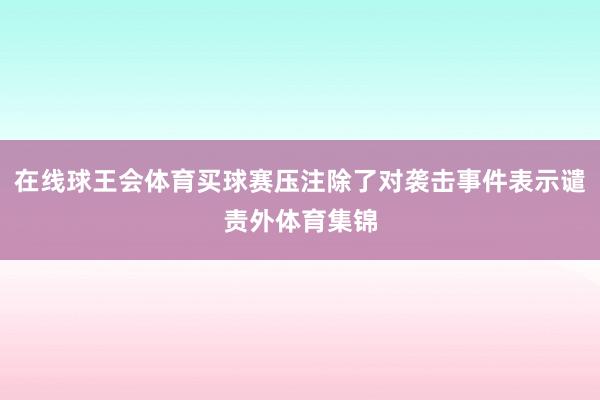 在线球王会体育买球赛压注除了对袭击事件表示谴责外体育集锦