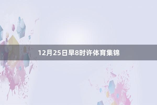 12月25日早8时许体育集锦