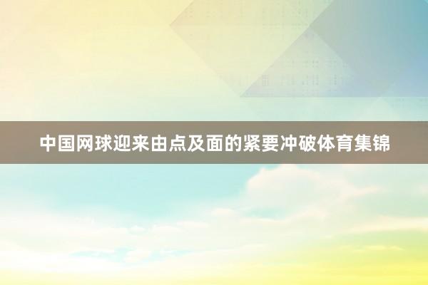 中国网球迎来由点及面的紧要冲破体育集锦